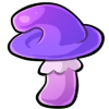 Purple mushroom.